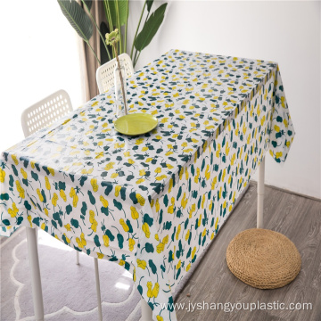Disposable ROSE printing PEVA tablecloth With Flannel Back